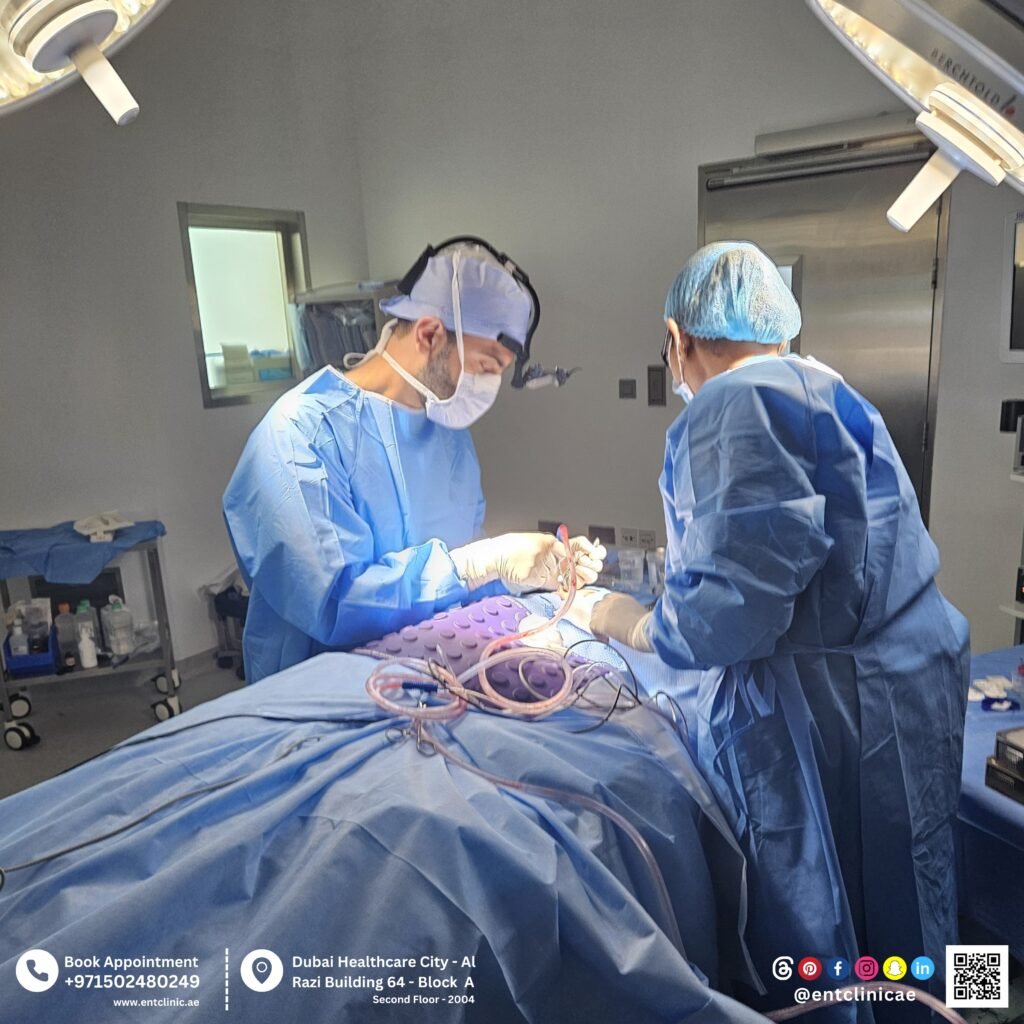 Dr Hatem Dalati performing rhinoplasty .