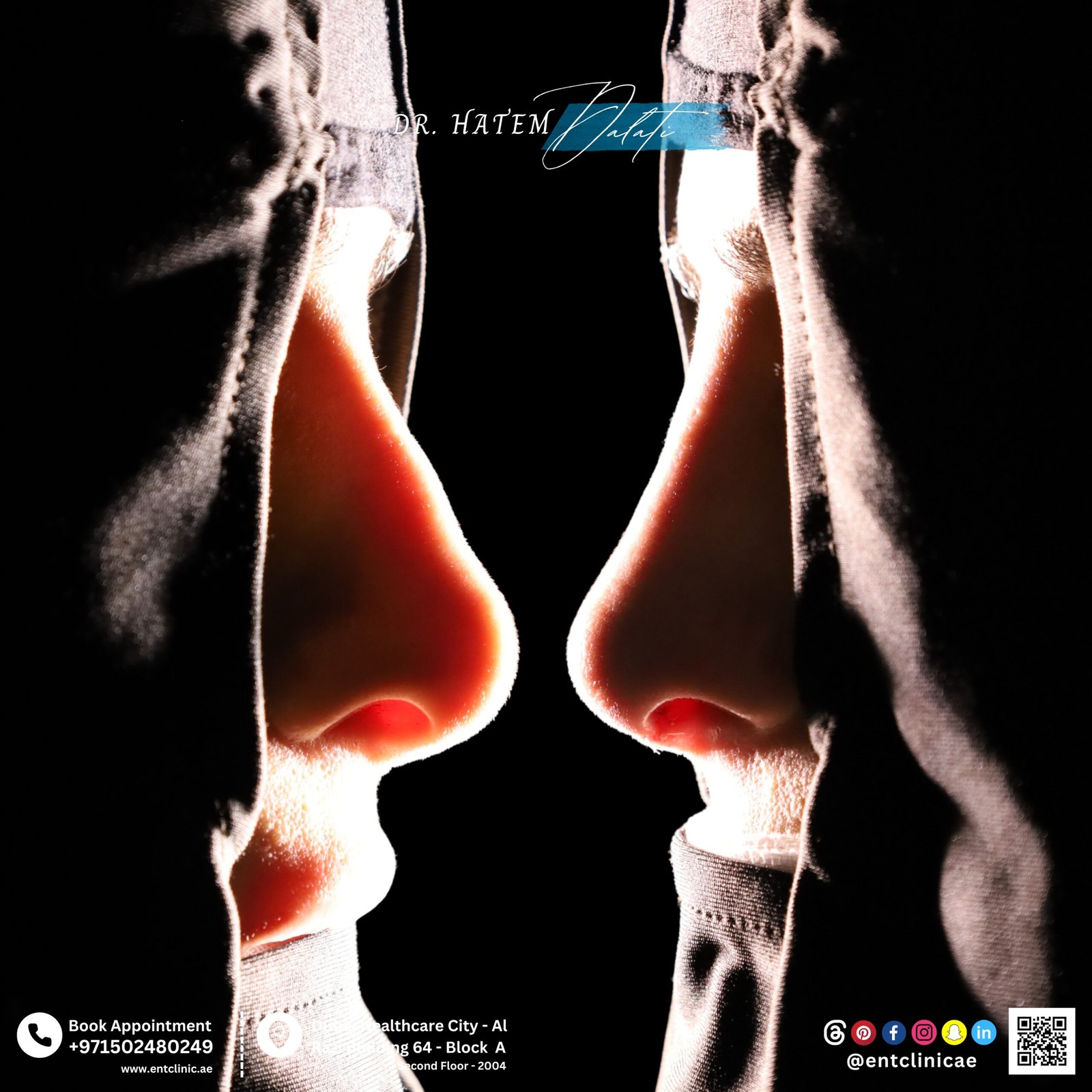 DR HATEM DALATI RHINOPLASTY NOSE JOB REVISION DUBAI UAE NATURAL LOOK PRICE ENT CONSULTANT SURGEON SURGERY