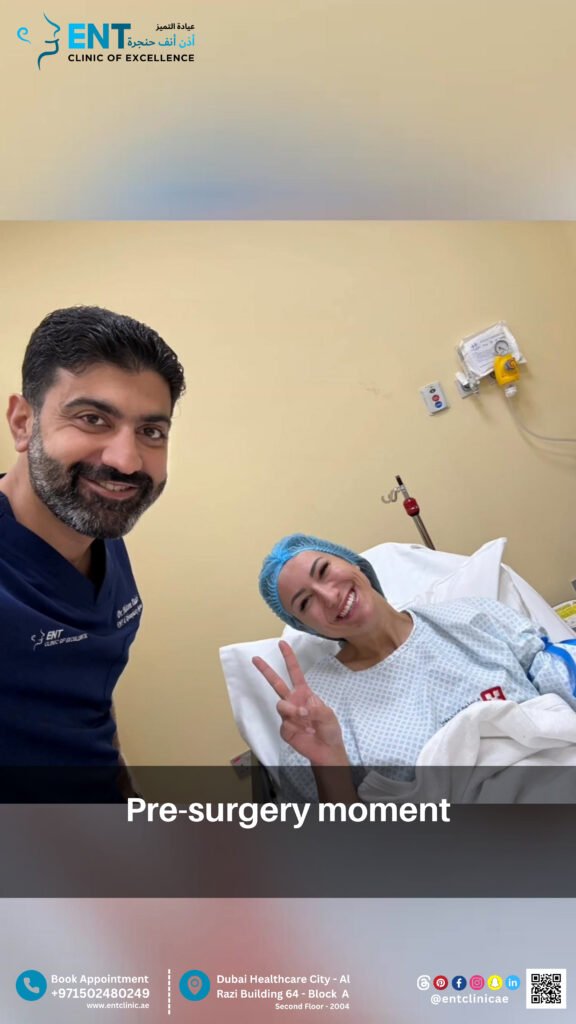 rhinoplasty surgery Dubai patient before operation with Dr Hatem Dalati showing low rhinoplasty pain and safe procedure