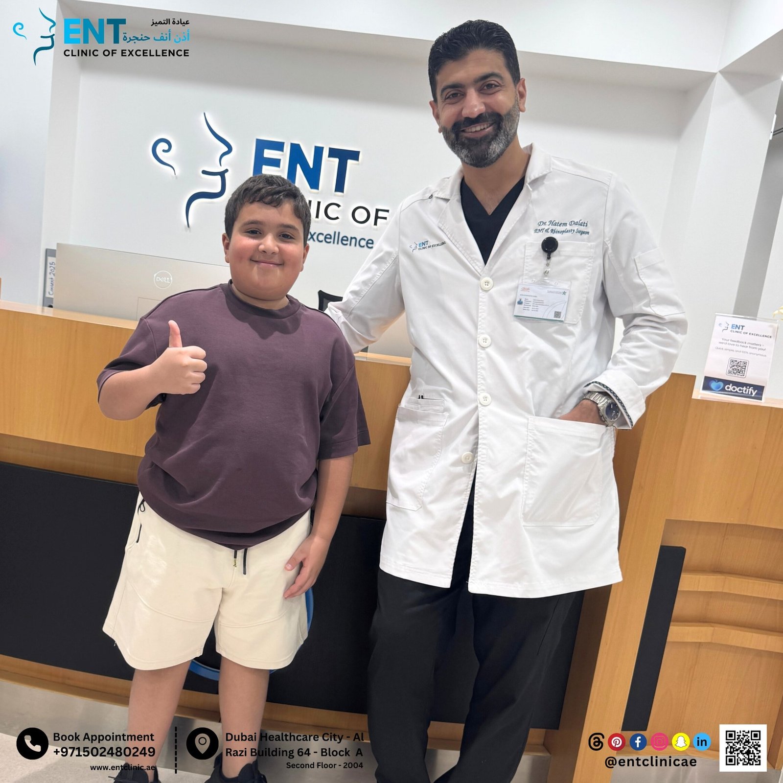 DR HATEM DALATI RHINOPLASTY DUBAI NOSE JOB REVISION UAE ENT CONSULTANT ENT CLINIC OF EXCELLENCE DUBAI HEALTHCARE CITY